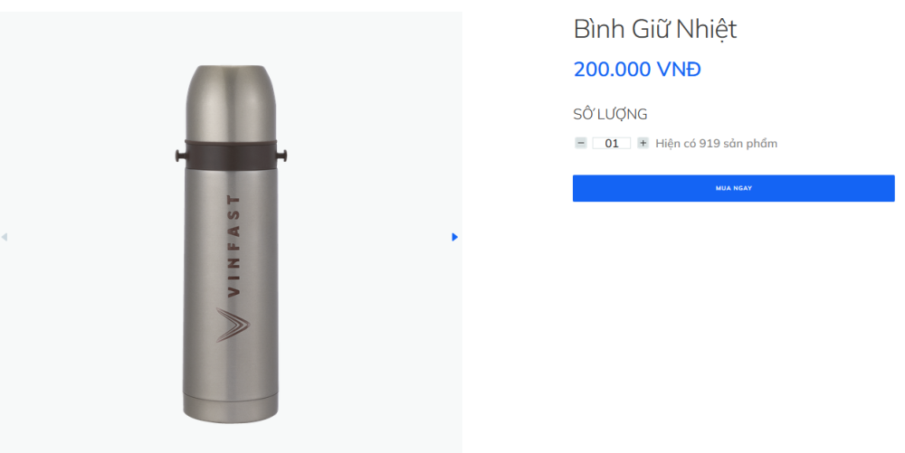 Bình giữ nhiệt in logo VinFast có giá rất hấp dẫn là 200.000 đồng Bình giữ nhiệt in logo VinFast có giá rất hấp dẫn là 200.000 đồng