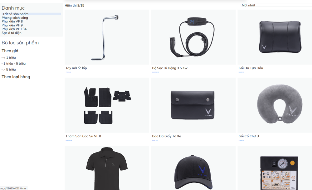 Danh mục sản phẩm đa dạng từ phụ kiện cho xe đến quần áo thời trang Danh mục sản phẩm đa dạng từ phụ kiện cho xe đến quần áo thời trang