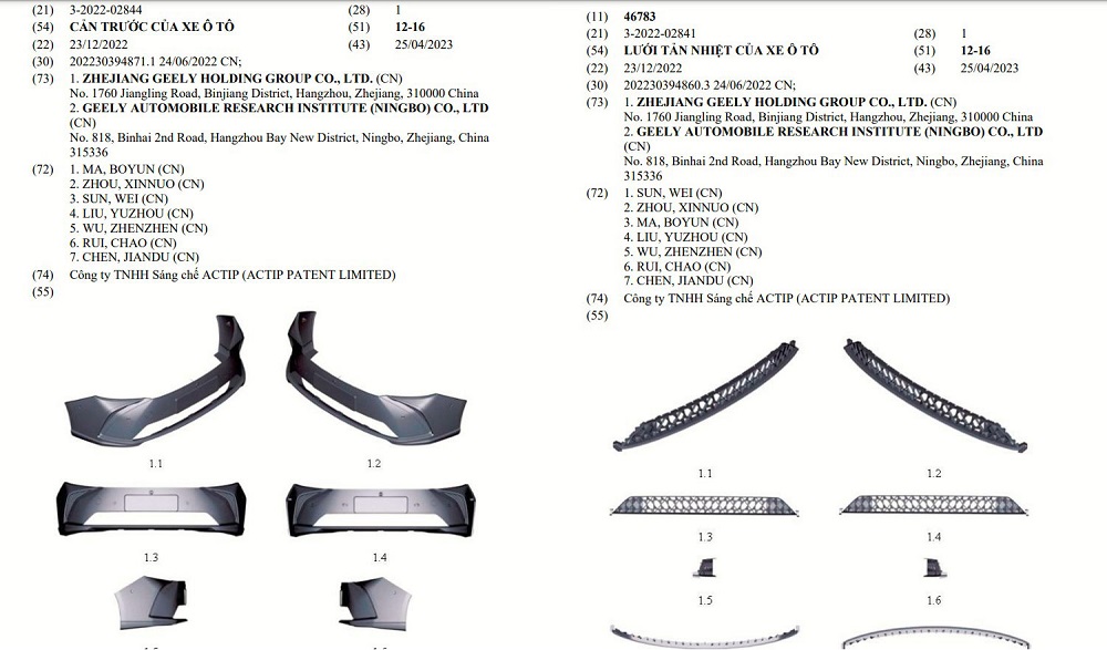 Geely Geometry M6 được đăng ký bảo hộ kiểu dáng công nghiệp tại Việt Nam Geely Geometry M6 được đăng ký bảo hộ kiểu dáng công nghiệp tại Việt Nam