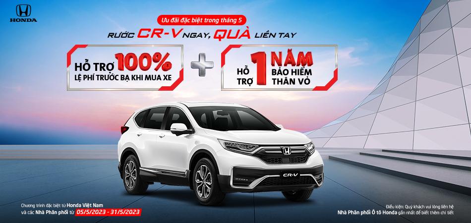 Honda CR-V được ưu đãi 100% lệ phí trước bạ trong tháng 5