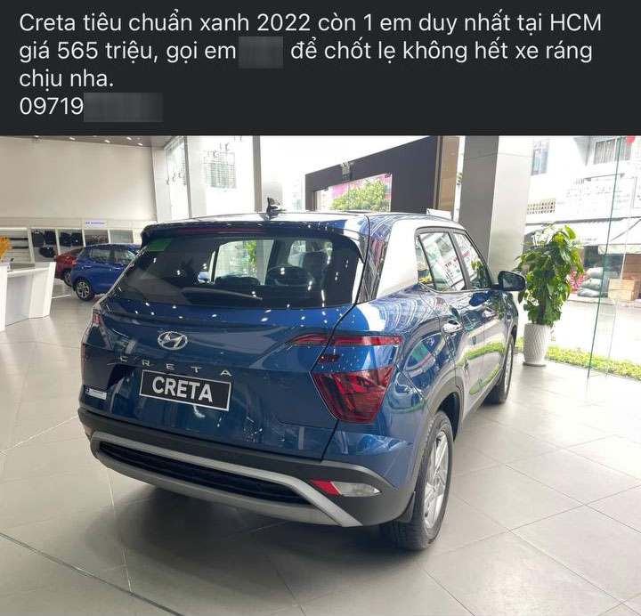 Xả nốt xe sản xuất năm 2022, đại lý rao bán Hyundai Creta với giá chỉ còn 565 triệu đồng Xả nốt xe sản xuất năm 2022, đại lý rao bán Hyundai Creta với giá chỉ còn 565 triệu đồng