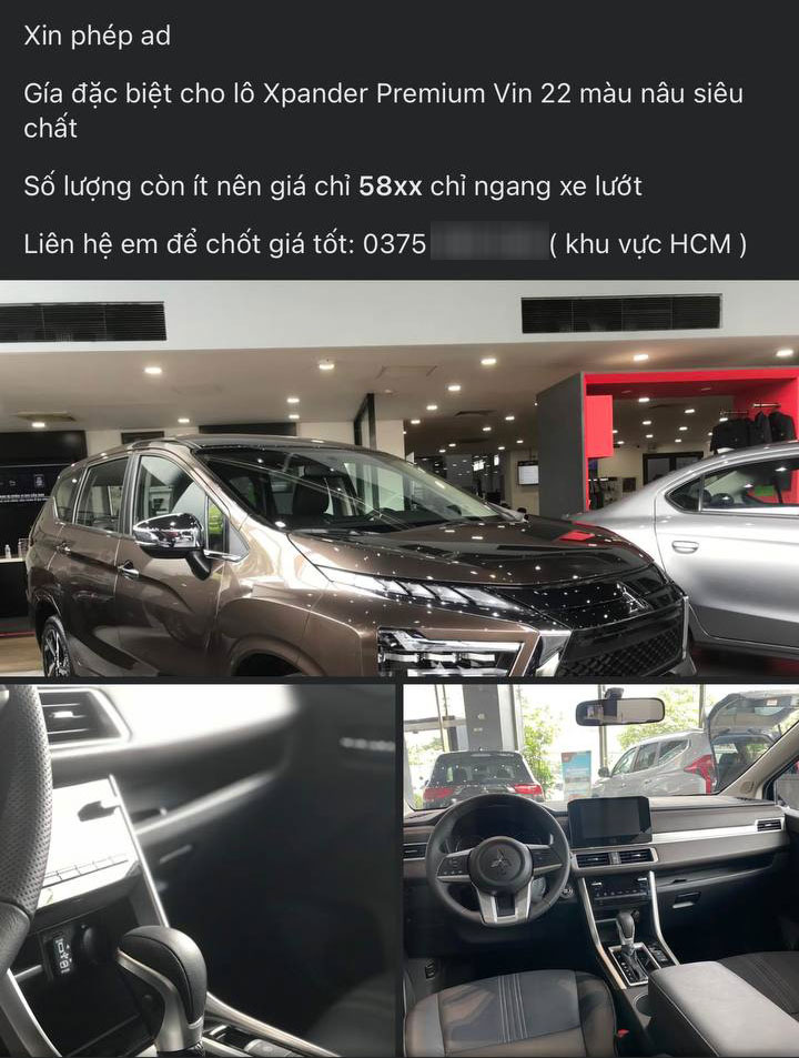 Chiếc Mitsubishi Xpander bản AT Premium có giá chỉ còn 58x triệu đồng ở đại lý Chiếc Mitsubishi Xpander bản AT Premium có giá chỉ còn 58x triệu đồng ở đại lý