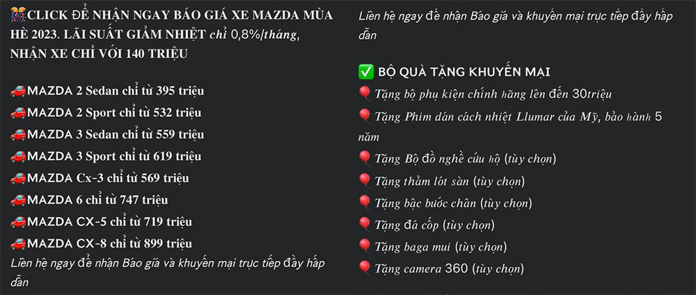 Mazda CX-5 tiếp tục bắt đáy với giá khởi điểm chỉ còn 719 triệu đồng Mazda CX-5 tiếp tục bắt đáy với giá khởi điểm chỉ còn 719 triệu đồng