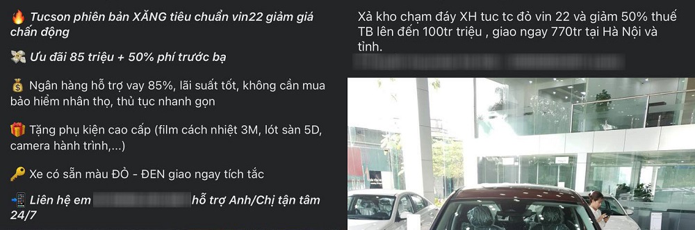Những đại lý khác áp dụng mức giảm giá nhẹ hơn cho Hyundai Tucson số VIN 2022 Những đại lý khác áp dụng mức giảm giá nhẹ hơn cho Hyundai Tucson số VIN 2022