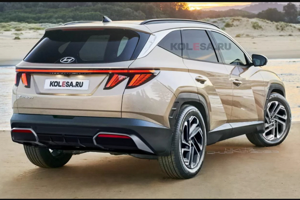 Thiết kế phía sau của Hyundai Tucson 2024 qua hình ảnh mô phỏng