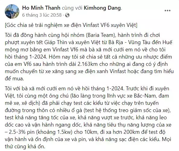 Anh Hồ Minh Thành chia sẻ về chuyến đi phượt xuyên Tết cùng VF 6