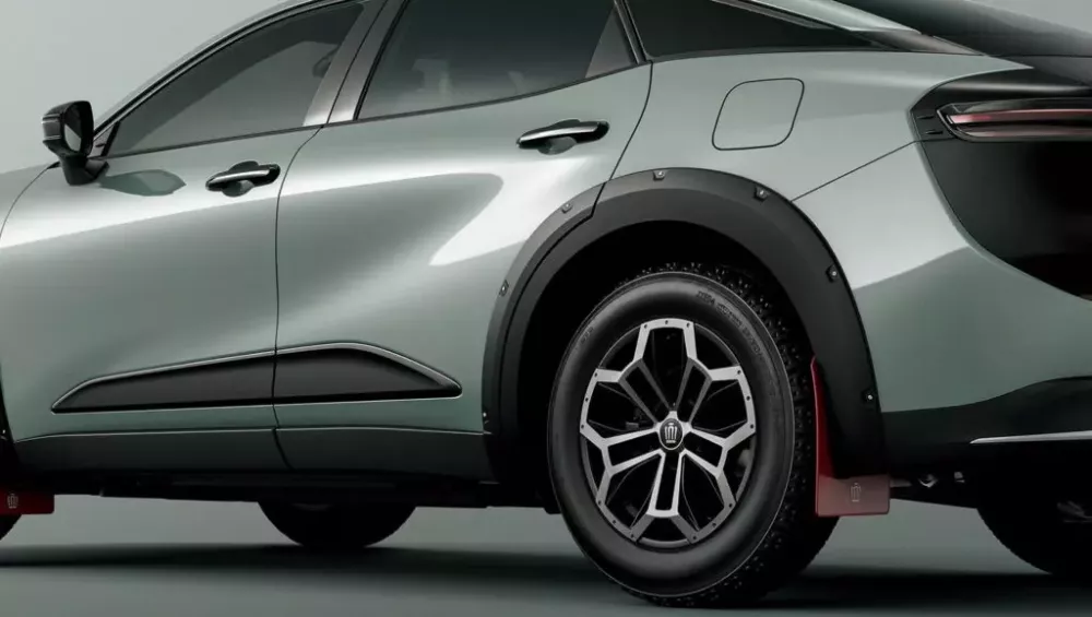 Ngoại thất của Toyota Crown Crossover Landscape là sự kết hợp giữa màu xanh lục và đen Ngoại thất của Toyota Crown Crossover Landscape là sự kết hợp giữa màu xanh lục và đen