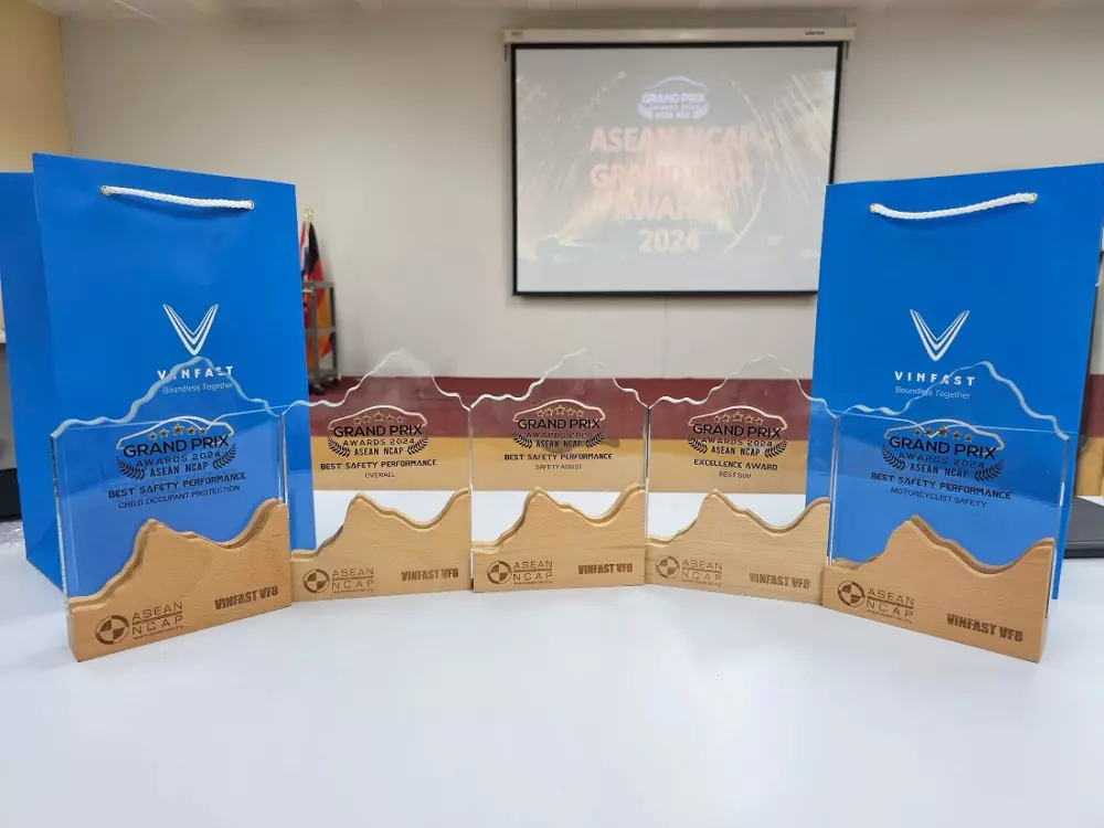 VinFast VF8 được ASEAN NCAP trao giải thưởng Xe tốt nhất và Hỗ trợ an toàn tốt nhất