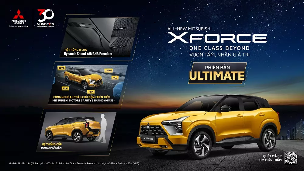 Mitsubishi Xforce Ultimate có thêm nhiều trang bị cao cấp hơn 3 bản còn lại Mitsubishi Xforce Ultimate có thêm nhiều trang bị cao cấp hơn 3 bản còn lại