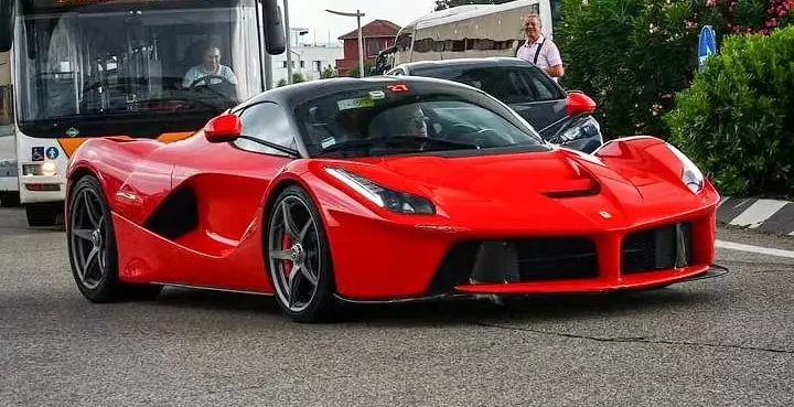 Damaged Ferrari cars