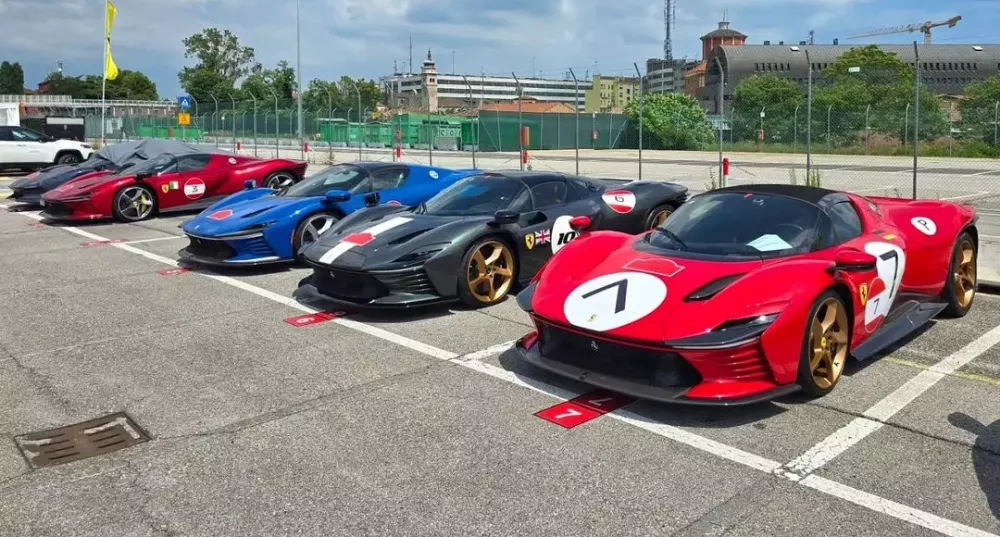 Ferrari cars on display