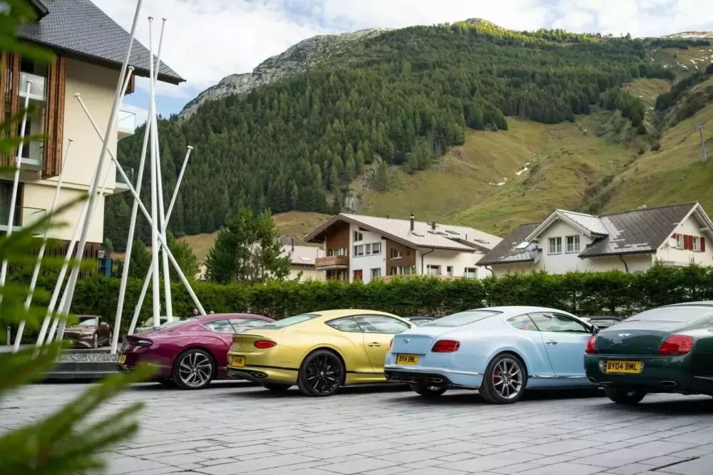 The Bentley Continental GT Speed in a city setting