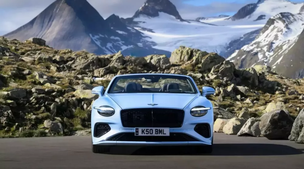 The Bentley Continental GT Speed on a mountain road