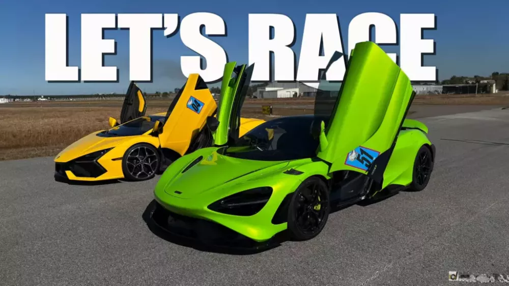 Lamborghini Revuelto and McLaren 765LT in a drag race