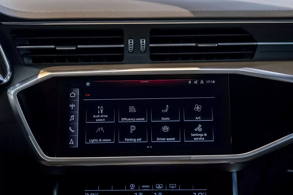 Màn hình cảm ứng trung tâm của Audi A6 2025 Màn hình cảm ứng trung tâm của Audi A6 2025