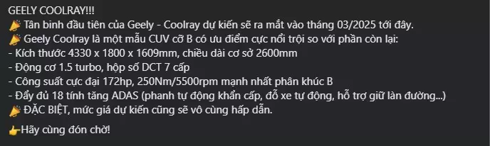 Geely Coolray đã có mặt ở Việt Nam, ra mắt vào tháng sau Geely Coolray đã có mặt ở Việt Nam, ra mắt vào tháng sau