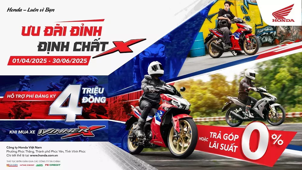 Honda Việt Nam khuyến mại đến 4 triệu đồng cho khách hàng mua xe côn tay Winner X Honda Việt Nam khuyến mại đến 4 triệu đồng cho khách hàng mua xe côn tay Winner X
