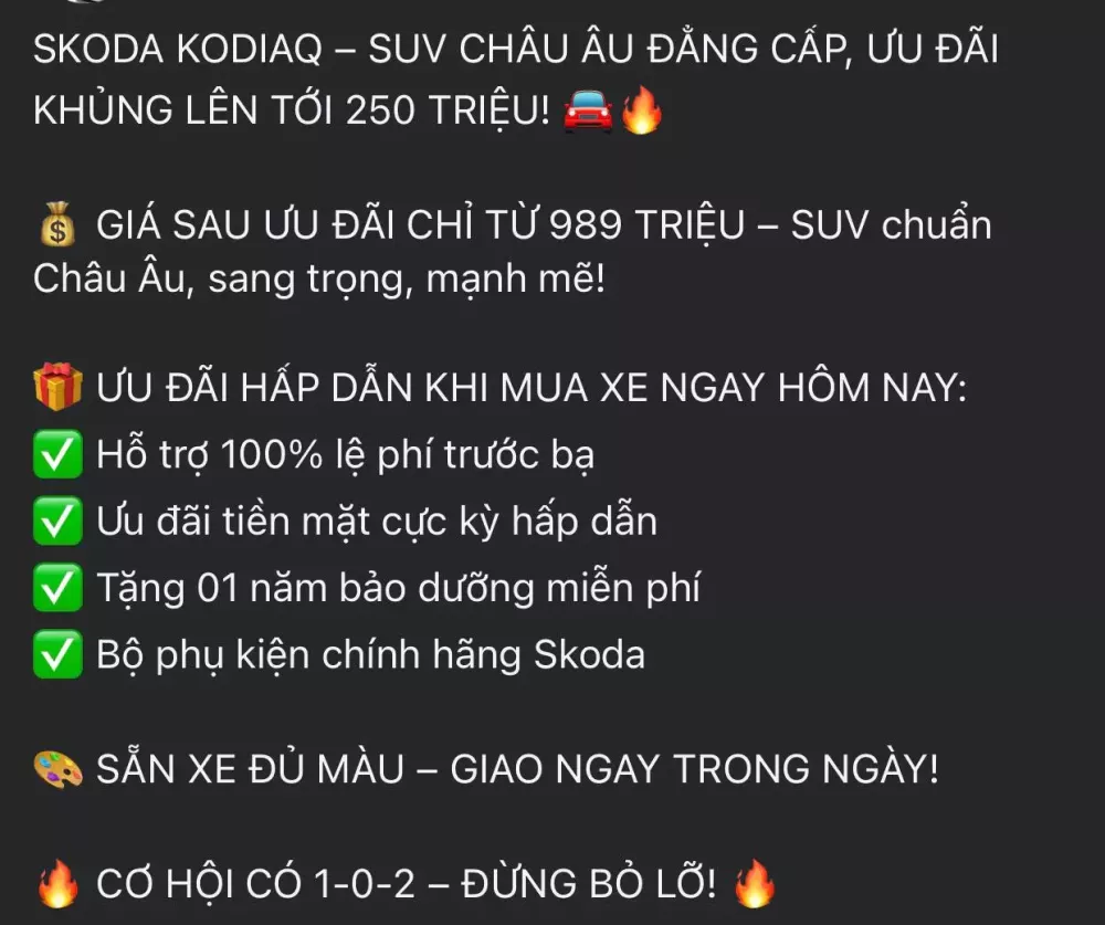 Chưa xả hết hàng tồn, đại lý tiếp tục giảm 250 triệu đồng cho Skoda Kodiaq đời cũ Chưa xả hết hàng tồn, đại lý tiếp tục giảm 250 triệu đồng cho Skoda Kodiaq đời cũ