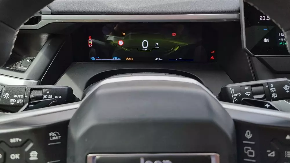 Bảng đồng hồ kỹ thuật số của Jeep Compass 2026 Bảng đồng hồ kỹ thuật số của Jeep Compass 2026