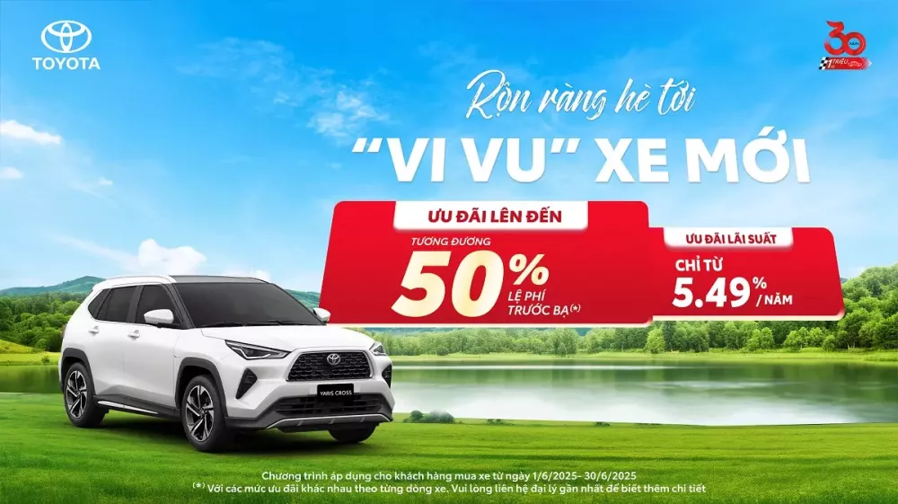 Tháng 6 tiếp tục rộn ràng cùng chương trình khuyến mại hấp dẫn dành cho Yaris Cross. Tháng 6 tiếp tục rộn ràng cùng chương trình khuyến mại hấp dẫn dành cho Yaris Cross.
