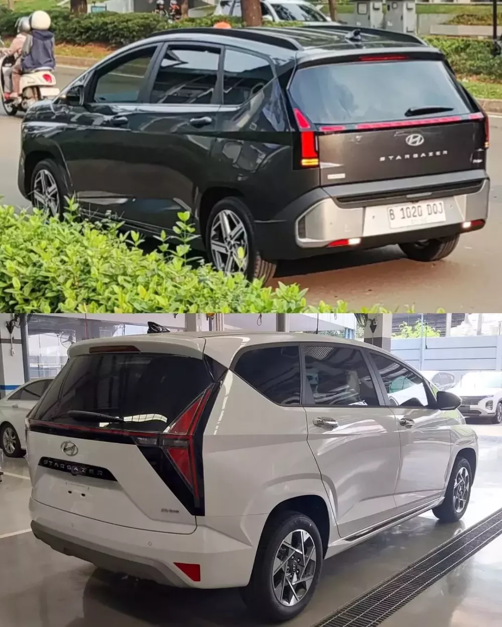 So sánh thiết kế phía sau của Hyundai Stargazer 2026 (trên) và phiên bản cũ (dưới) So sánh thiết kế phía sau của Hyundai Stargazer 2026 (trên) và phiên bản cũ (dưới)
