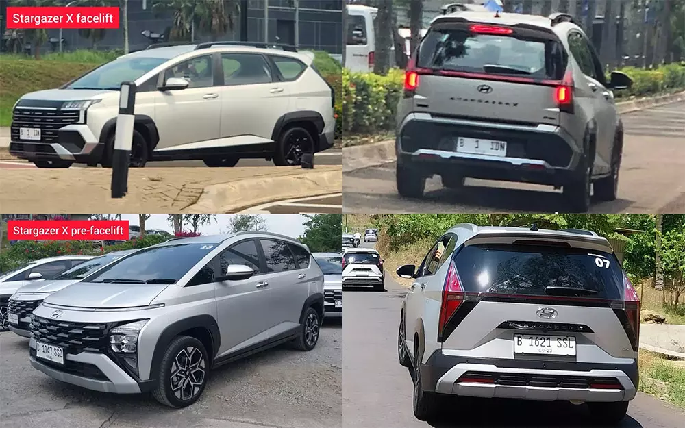 Hyundai Stargazer X 2026 mới (trên) và đời cũ (dưới). Hyundai Stargazer X 2026 mới (trên) và đời cũ (dưới).
