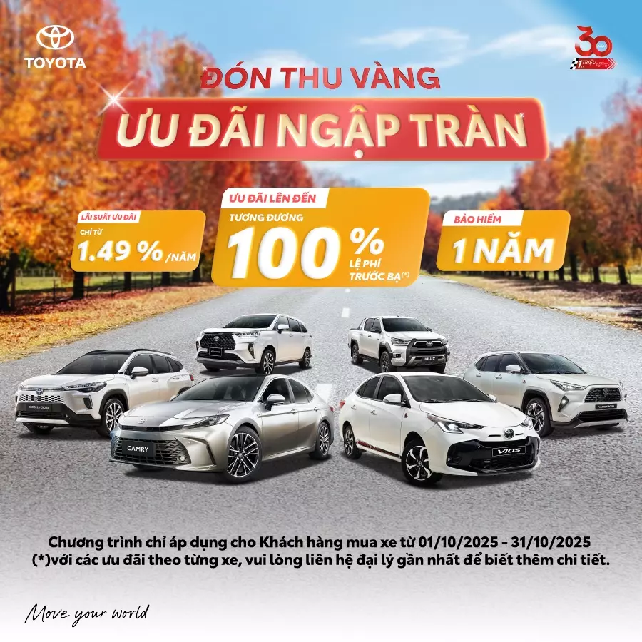 Vượt tháng ngâu với doanh số ấn tượng, Toyota tung ưu đãi khủng cho khách mua xe trong tháng 10 Vượt tháng ngâu với doanh số ấn tượng, Toyota tung ưu đãi khủng cho khách mua xe trong tháng 10