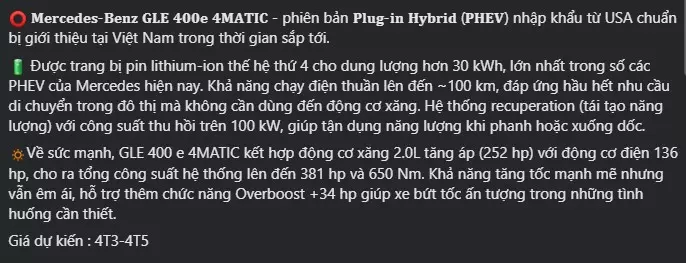 SUV hạng sang Mercedes-Benz GLE 400e 4Matic 2026 rục rịch ra mắt Việt Nam SUV hạng sang Mercedes-Benz GLE 400e 4Matic 2026 rục rịch ra mắt Việt Nam
