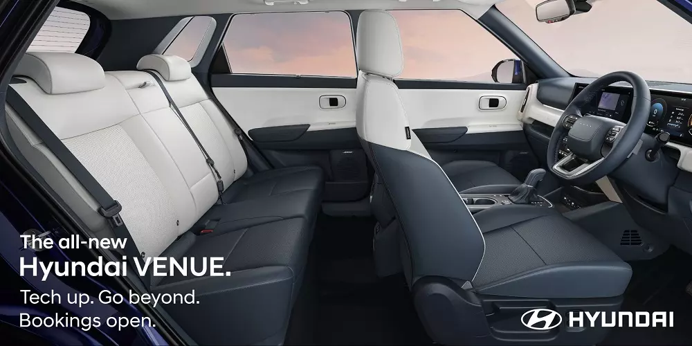 Ghế của Hyundai Venue 2026 được bọc da 2 tông màu Ghế của Hyundai Venue 2026 được bọc da 2 tông màu
