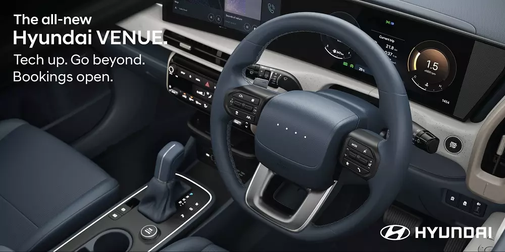 Vô lăng mới của Hyundai Venue 2026 Vô lăng mới của Hyundai Venue 2026