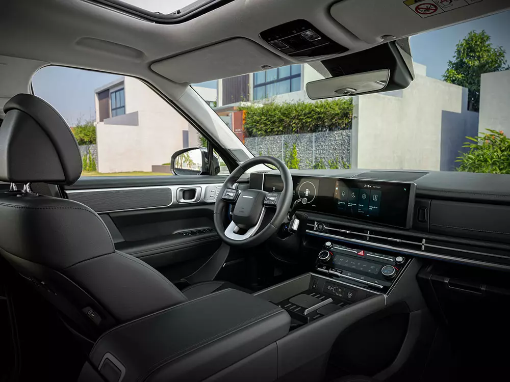 Khoang lái của Hyundai Santa Fe Hybrid 2026
