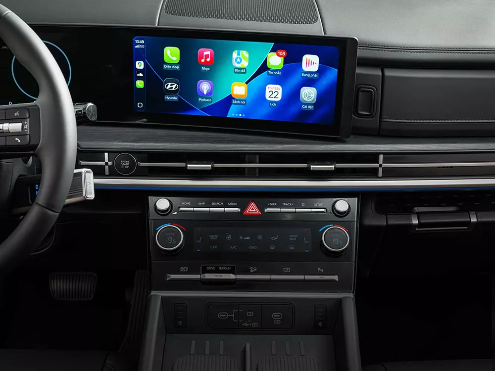 Hyundai Santa Fe Hybrid 2026 có 2 màn hình 12,3 inch