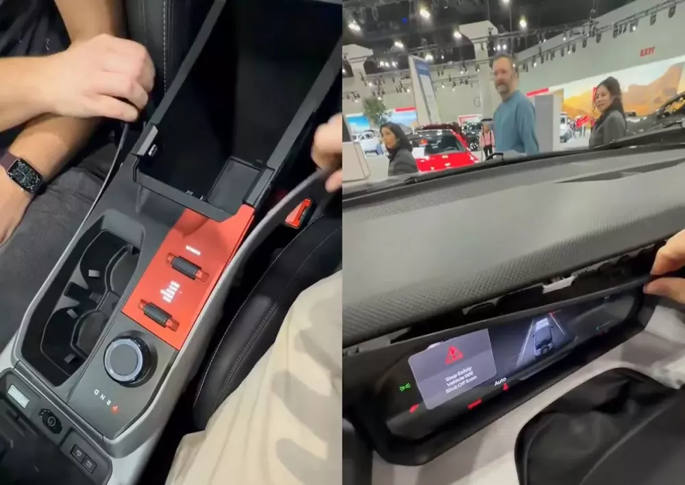 Hai Tiktoker còn giật bung các tấm ốp nội thất của chiếc Jeep Recon. Hai Tiktoker còn giật bung các tấm ốp nội thất của chiếc Jeep Recon.