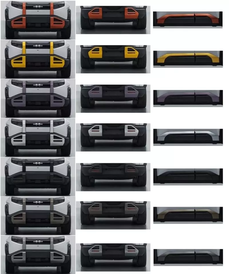 Cản trước và sau của Fang Cheng Bao Tai 3 2026 có thể sơn nhiều màu theo lựa chọn của khách hàng