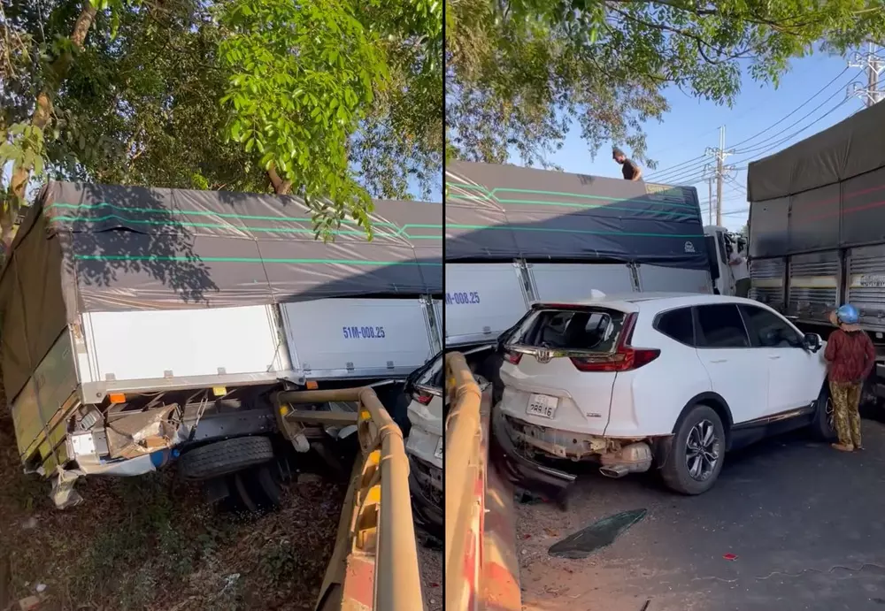 Vụ tai nạn khiến 5 chiếc ô tô bị hư hỏng