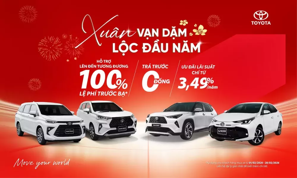 Chương trình ưu đãi chính hãng của Toyota Việt Nam trong tháng 2/2026