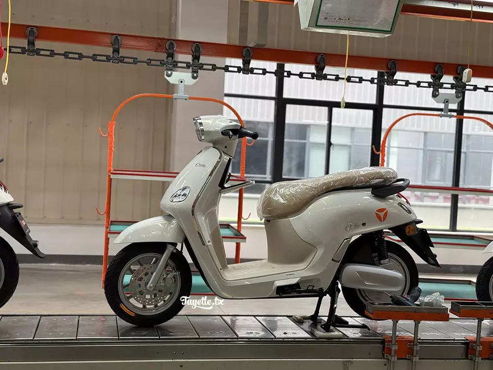 Yadea Osta trên dây chuyền sản xuất tại nhà máy ở Bắc Ninh Yadea Osta trên dây chuyền sản xuất tại nhà máy ở Bắc Ninh