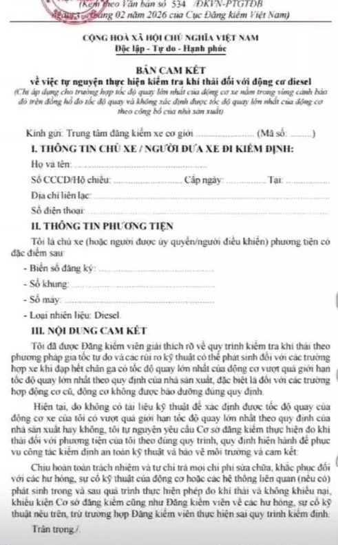 Ảnh chụp bản cam kết được lan truyền trên mạng