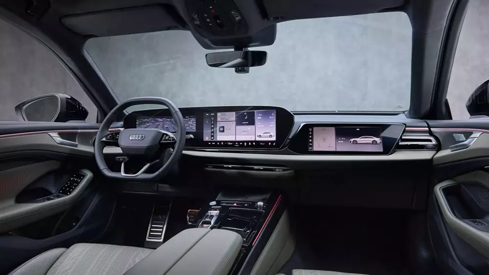 Khoang lái với các màn hình cỡ lớn của Audi A6L 2026 