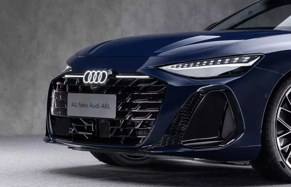 Thiết kế đầu xe của Audi A6L 2026 đã được làm mới