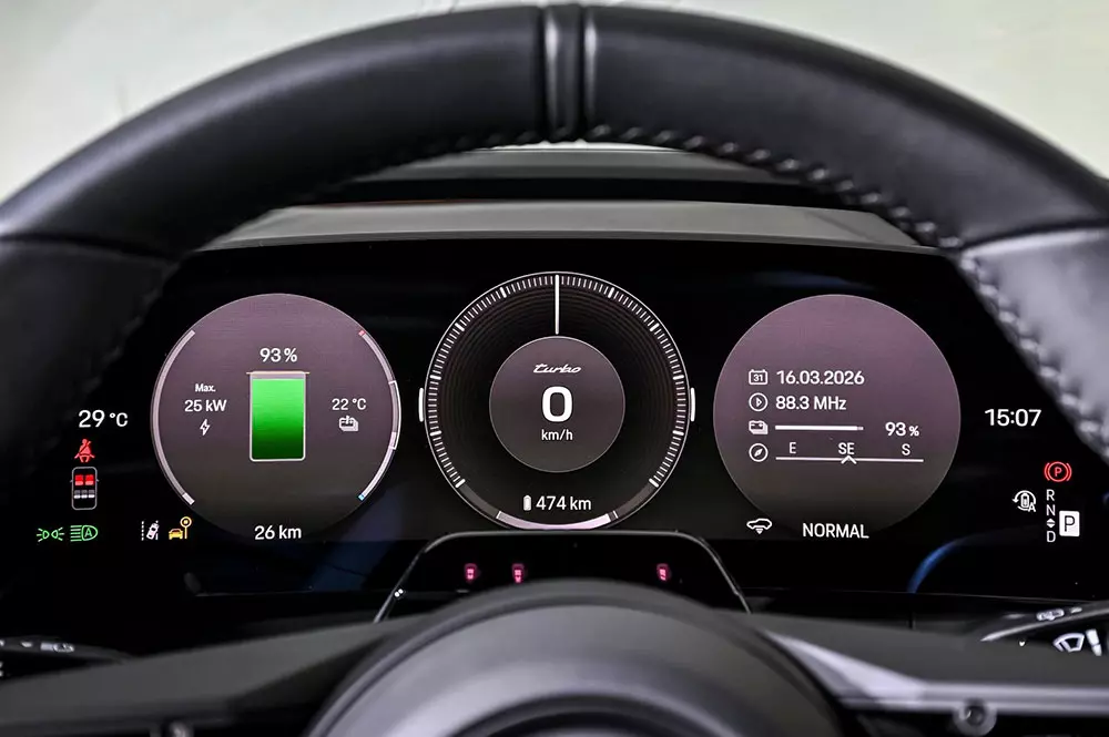 Bảng đồng hồ kỹ thuật số của Porsche Cayenne Electric Bảng đồng hồ kỹ thuật số của Porsche Cayenne Electric