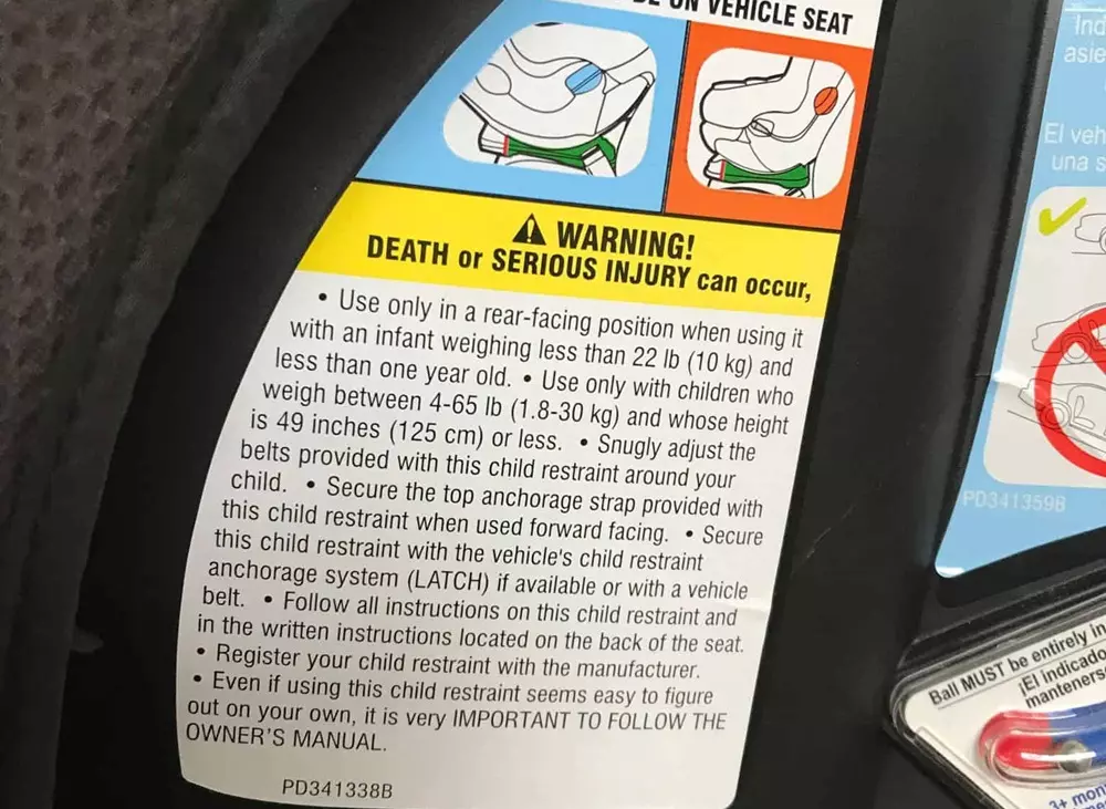 Nhãn của ghế an toàn