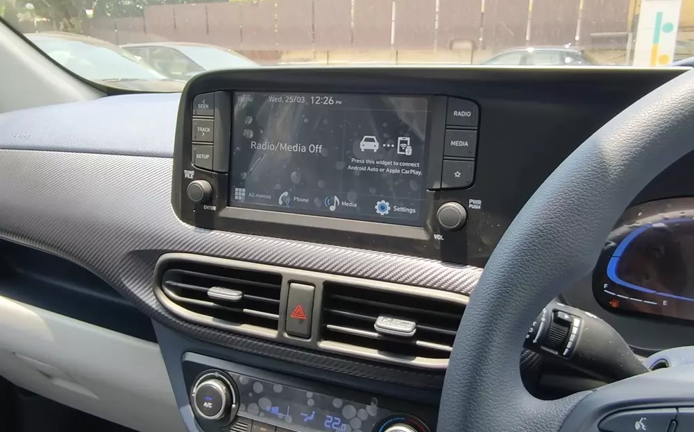 Màn hình thông tin giải trí của Hyundai Exter 2026 Màn hình thông tin giải trí của Hyundai Exter 2026