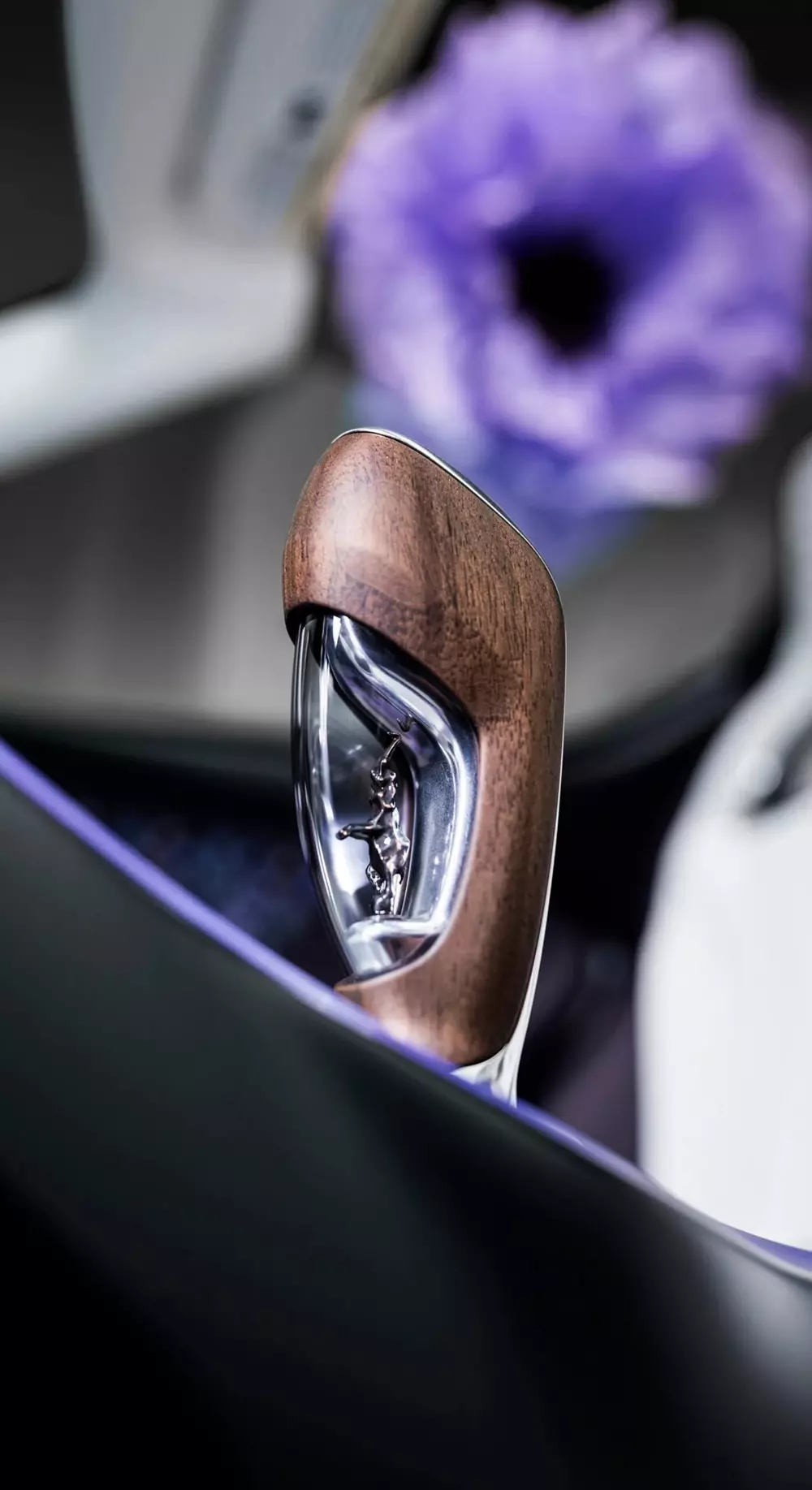 Cần số tích hợp chi tiết chú voi nhảy múa đặc trưng của Bugatti Mistral Cần số tích hợp chi tiết chú voi nhảy múa đặc trưng của Bugatti Mistral