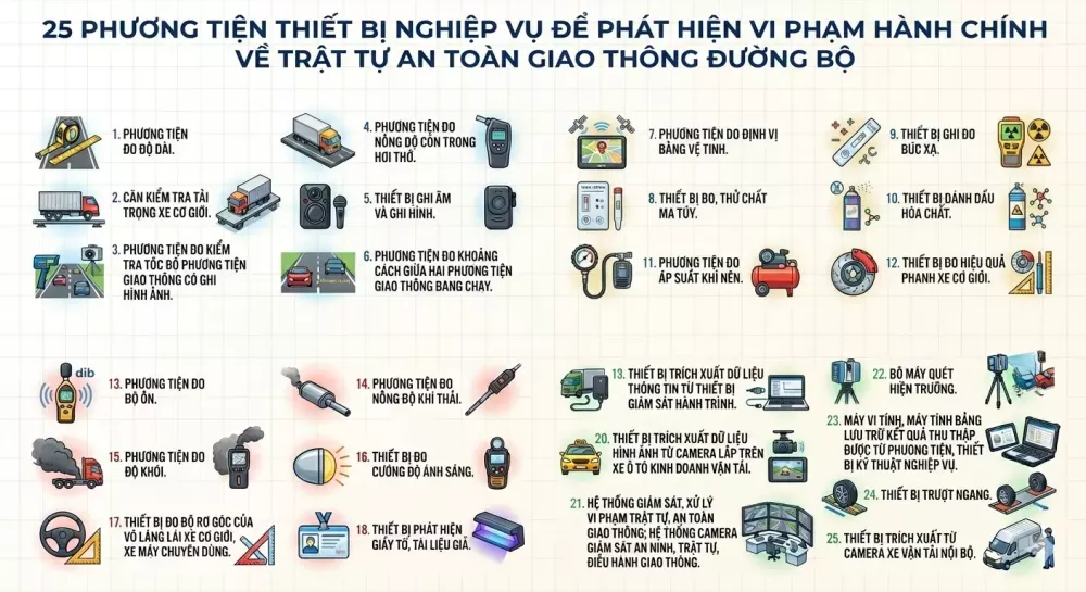 Từ 1/4/2026, CSGT chính thức dùng 25 phương tiện và thiết bị mới để phát hiện vi phạm giao thông