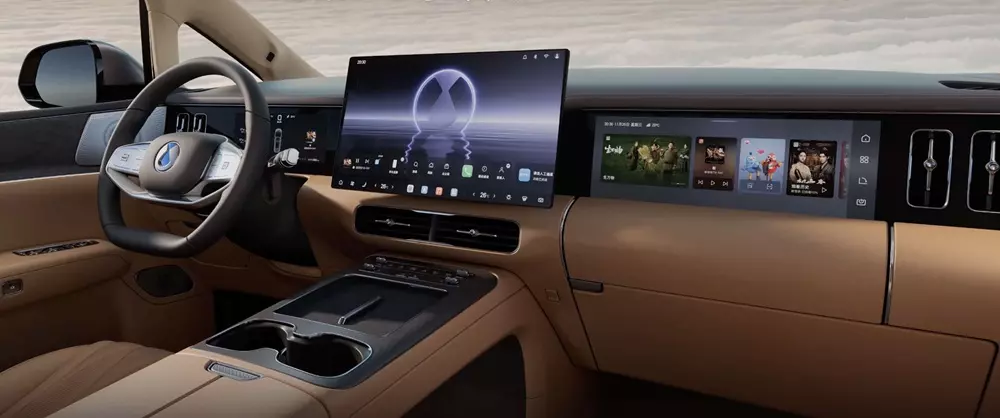 Nội thất của BYD Denza D9 DM-i tại Trung Quốc