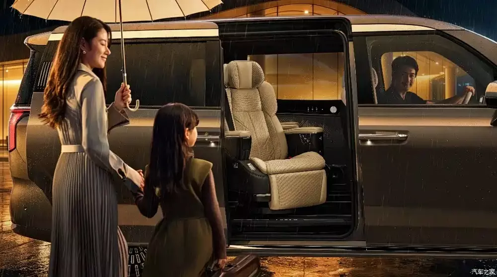 Zeekr 009 2026 được trang bị ghế ở hàng thứ hai có thể xoay ra cửa