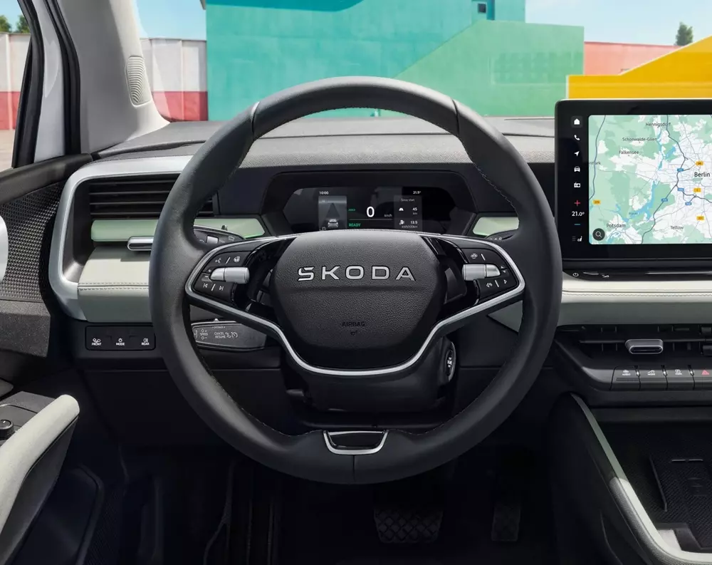 Cận cảnh vô lăng của Skoda Epiq 