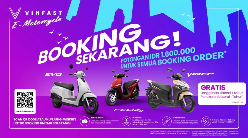 VinFast mở cọc cho 3 mẫu xe máy điện đổi pin tại Indonesia