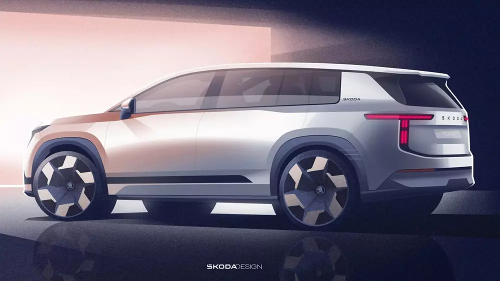 Skoda Peaq sở hữu kích thước nổi bật và nội thất 3 hàng ghế